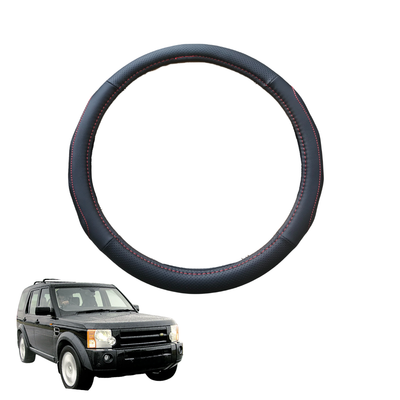 Steering Wheel Cover for Land Rover Discovery 2004 - 2009 (D3) - Black Microfiber Leather - Circle 38 cm