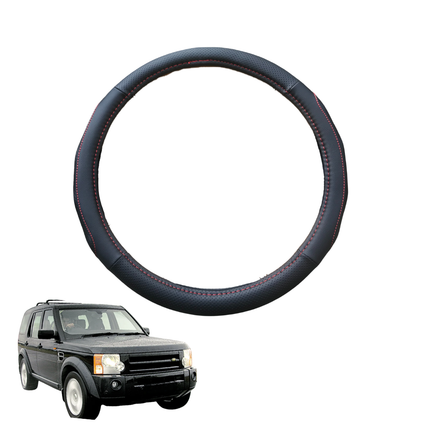 Steering Wheel Cover for Land Rover Discovery 2004 - 2009 (D3) - Black Microfiber Leather - Circle 38 cm