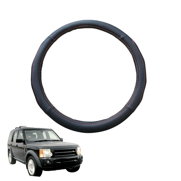 Steering Wheel Cover for Land Rover Discovery 2004 - 2009 (D3) - Black Microfiber Leather - Circle 38 cm