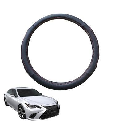 Steering Wheel Cover for Lexus ES 2019 - Current 70R - Black Microfiber Leather - Circle 38 cm