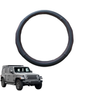 Steering Wheel Cover for Jeep Wrangler 2018 - Current (2-Door JL) - Black Microfiber Leather - Circle 38 cm-1