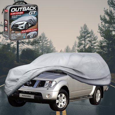 Silvershield Outdoor Car Cover for Nissan Navara Dual Cab 2015 - Current (NP300/D23 STX with rear cupholder) XL - Grey