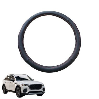 Steering Wheel Cover for Mazda CX-70 2025 - Current - Black Microfiber Leather - Circle 38 cm