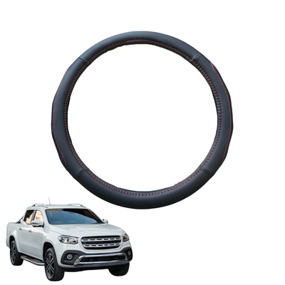 Steering Wheel Cover for Mercedes-Benz X-Class 2017 - 2021 Ute - Black Microfiber Leather - Circle 38 cm