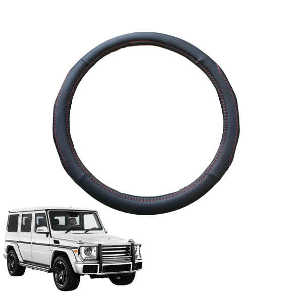 Steering Wheel Cover for Mercedes-Benz G-Class 2018 - Current (W463A) - Black Microfiber Leather - Circle 38 cm