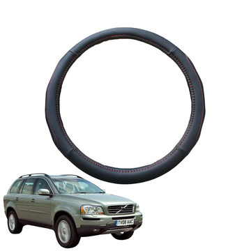 Steering Wheel Cover for Volvo XC90 2002 - 2014 - Black Microfiber Leather - Circle 38 cm