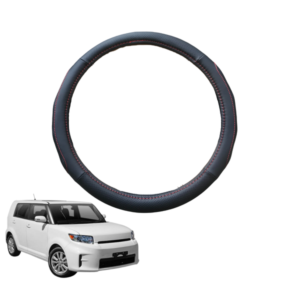 Steering Wheel Cover for Toyota Rukus 2010 - 2015 - Black Microfiber Leather - Circle 38 cm