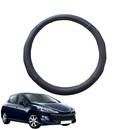 Steering Wheel Cover for Peugeot 308 2007 - 2013 Hatch (T7) - Black Microfiber Leather - Circle 38 cm-1