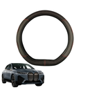 Steering Wheel Cover for BMW iX 2022 - Current (I20) - Black Microfiber Leather - D-Shape 38 cm-1