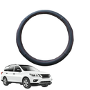 Steering Wheel Cover for Nissan Pathfinder 2013 - 2021 (R52) - Black Microfiber Leather - Circle 38 cm-1
