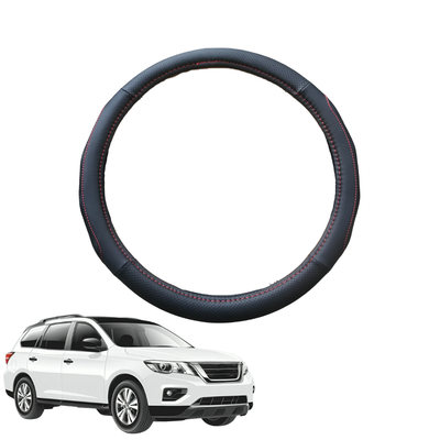 Steering Wheel Cover for Nissan Pathfinder 2013 - 2021 (R52) - Black Microfiber Leather - Circle 38 cm