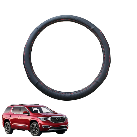 Steering Wheel Cover for Holden Acadia 2018 - 2021 AC - Black Microfiber Leather - Circle 38 cm