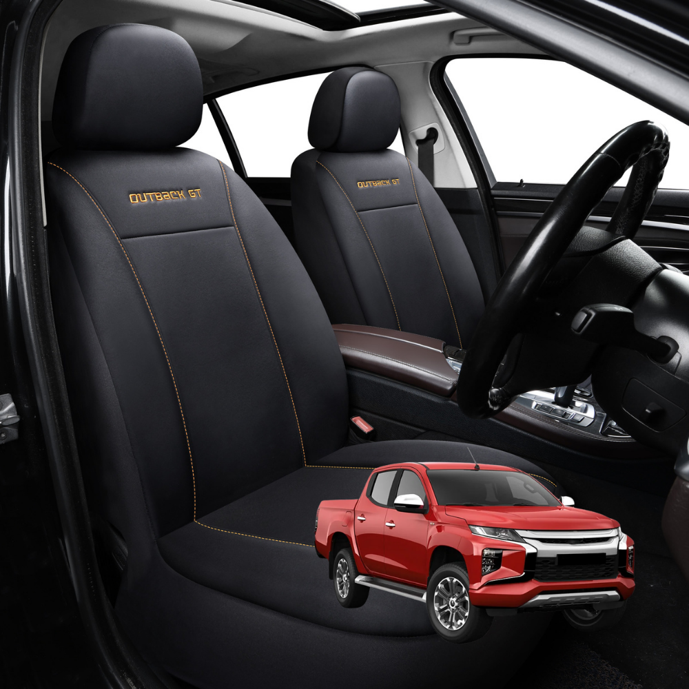Car Front Seat Cover for Mitsubishi Triton Double Cab 2024 - Current (LC/MV) - Black - 27 x 26 x 10 cm