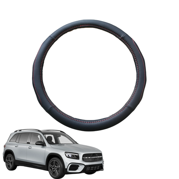 Steering Wheel Cover for Mercedes-Benz GLB SUV 2020 - Current (X247) - Black Microfiber Leather - Circle 38 cm