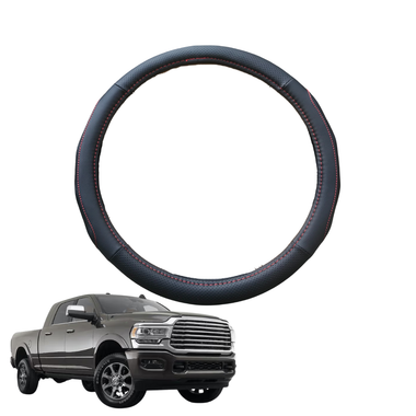 Steering Wheel Cover for RAM 2500/3500 Laramie 2021 - Current - Black Microfiber Leather - Circle 38 cm