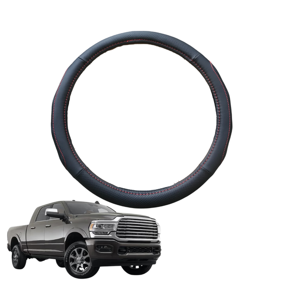 Steering Wheel Cover for RAM 2500/3500 Laramie 2021 - Current - Black Microfiber Leather - Circle 38 cm