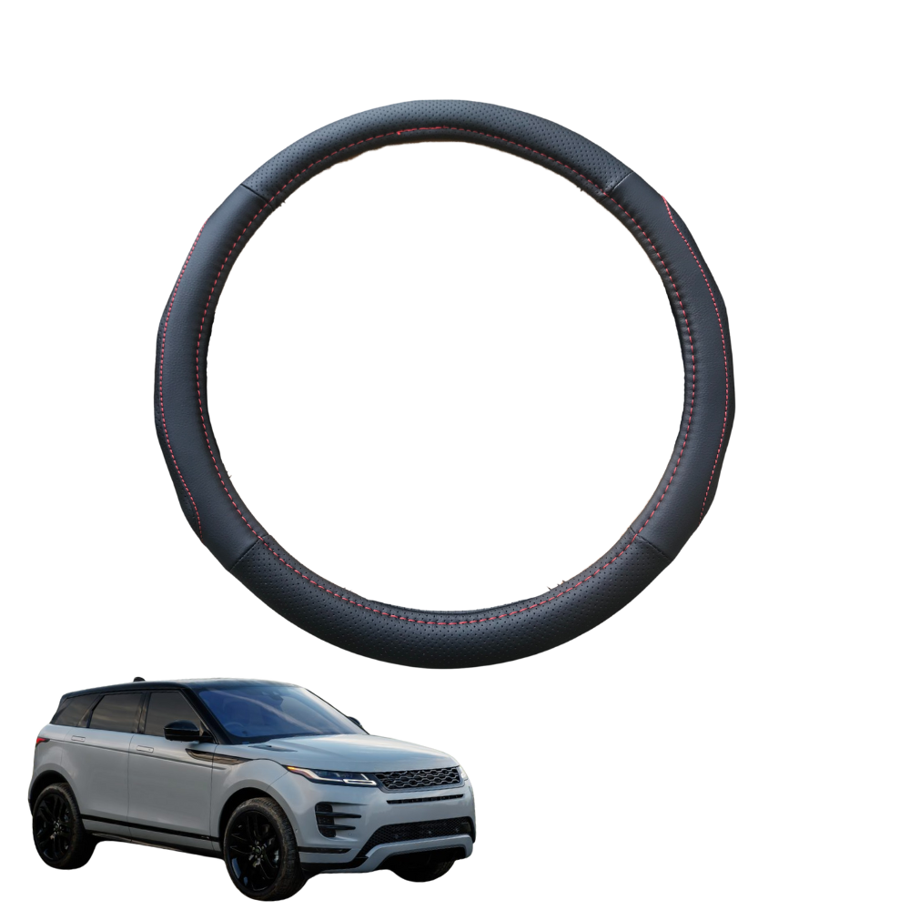Steering Wheel Cover for Land Rover Range Rover Evoque 2018 - Current L551 - Black Microfiber Leather - Circle 38 cm