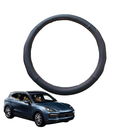Steering Wheel Cover for Porsche Cayenne 2018 - Current - Black Microfiber Leather - Circle 38 cm-1