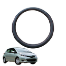 Steering Wheel Cover for Toyota Yaris 2011 - 2020 XP90, XP130 - Black Microfiber Leather - Circle 38 cm-1
