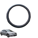 Steering Wheel Cover for Honda Civic 2006 - 2012 Hatch(8th Gen) - Black Microfiber Leather - Circle 38 cm-1