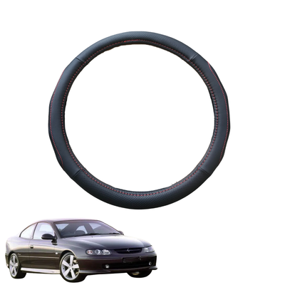 Steering Wheel Cover for Holden Monaro 2001 - 2006 V2, VZ - Black Microfiber Leather - Circle 38 cm
