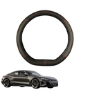 Steering Wheel Cover for Audi e-tron 2018 - Current (GT) - Black Microfiber Leather - D-Shape 38 cm-1