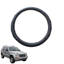 Steering Wheel Cover for Jeep Cherokee 2002 - 2008 (KJ) - Black Microfiber Leather - Circle 38 cm-1