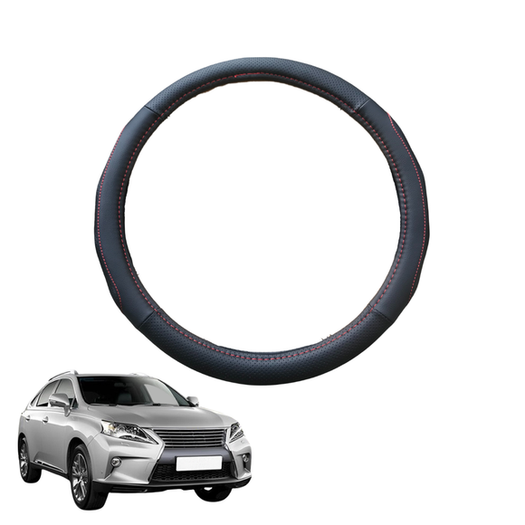 Steering Wheel Cover for Lexus RX 2009 - 2015 10R, 15R - Black Microfiber Leather - Circle 38 cm