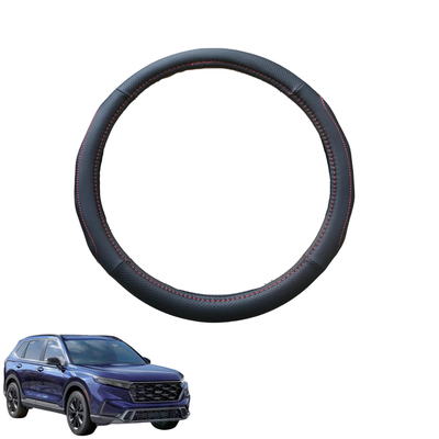 Steering Wheel Cover for Honda CR-V 2023 - Current (RS) - Black Microfiber Leather - Circle 38 cm