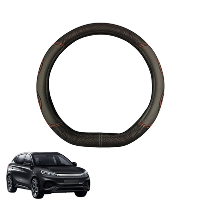 Steering Wheel Cover for BYD Atto 3 2022 - Current - Black Microfiber Leather - D-Shape 38 cm