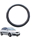 Steering Wheel Cover for Kia Rio 2005 - 2011 (JB) - Black Microfiber Leather - Circle 38 cm-1