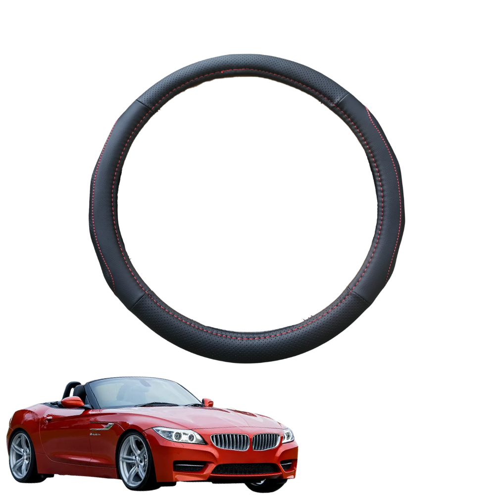 Steering Wheel Cover for BMW Z4 Roadster 2009 - 2018 (E89) - Black Microfiber Leather - Circle 38 cm