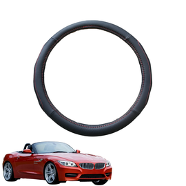 Steering Wheel Cover for BMW Z4 Roadster 2009 - 2018 (E89) - Black Microfiber Leather - Circle 38 cm