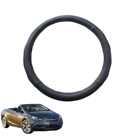 Steering Wheel Cover for Holden Cascada 2013 - 2019 CJ - Black Microfiber Leather - Circle 38 cm