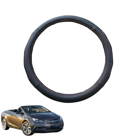 Steering Wheel Cover for Holden Cascada 2013 - 2019 CJ - Black Microfiber Leather - Circle 38 cm
