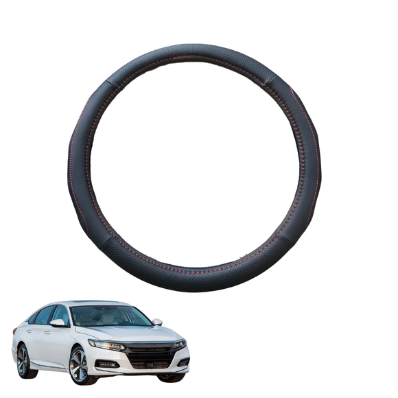 Steering Wheel Cover for Honda Accord 2018 - 2022 (10th Gen） - Black Microfiber Leather - Circle 38 cm