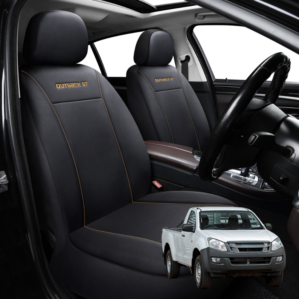Car Front Seat Cover for Isuzu D-Max Single Cab 2012 - 2020 RT - Black
