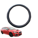 Steering Wheel Cover for Subaru Levorg 2011 - 2016 V1 - Black Microfiber Leather - Circle 38 cm-1