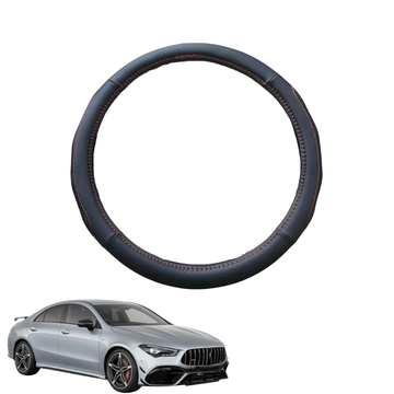 Steering Wheel Cover for Mercedes-Benz CLA-Class 2019 - Current (C118) - Black Microfiber Leather - Circle 38 cm