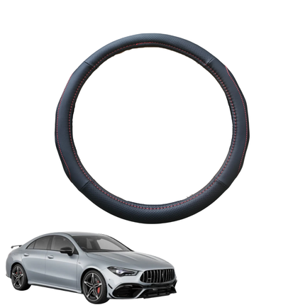 Steering Wheel Cover for Mercedes-Benz CLA-Class 2019 - Current (C118) - Black Microfiber Leather - Circle 38 cm