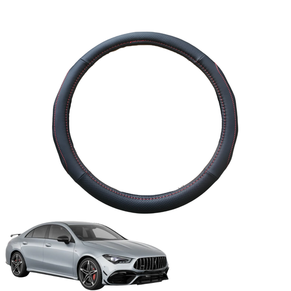 Steering Wheel Cover for Mercedes-Benz CLA-Class 2019 - Current (C118) - Black Microfiber Leather - Circle 38 cm