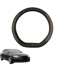 Steering Wheel Cover for Audi A6 S6 RS6 2004 - 2011 (C6) - Black Microfiber Leather - D-Shape 38 cm-1