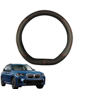 Steering Wheel Cover for BMW iX3 2022 - Current (G08) - Black Microfiber Leather - D-Shape 38 cm-1