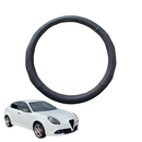 Steering Wheel Cover for Alfa Romeo Giulietta Manual 2010 - 2020 - Black Microfiber Leather - Circle 38 cm-1