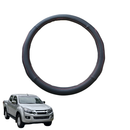 Steering Wheel Cover for Isuzu D-Max Crew Cab 2012 - 2018 - Black Microfiber Leather - Circle 38 cm-1