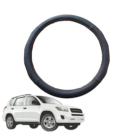 Steering Wheel Cover for Toyota RAV4 2006 - 2012 (XA30) - Black Microfiber Leather - Circle 38 cm