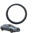 Steering Wheel Cover for BMW 5 Series 2017 - 2023 (G30 G31 G38) - Black Microfiber Leather - Circle 38 cm-1