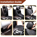 Car Front Seat Cover for Nissan QASHQAI 2022 - Current (J12) - Black - 27 x 26 x 10 cm-9