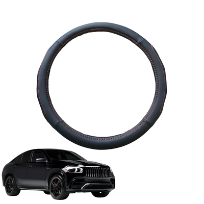 Steering Wheel Cover for Mercedes-Benz GLE-Class 2020 - Current SUV (W167/V167) - Black Microfiber Leather - Circle 38 cm