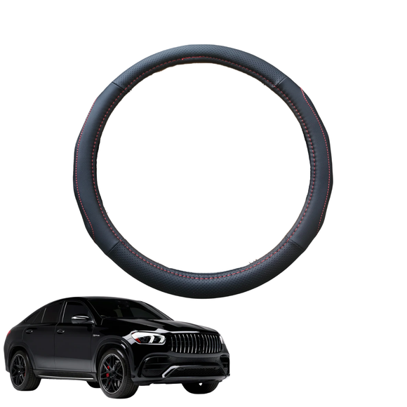 Steering Wheel Cover for Mercedes-Benz GLE-Class 2020 - Current SUV (W167/V167) - Black Microfiber Leather - Circle 38 cm